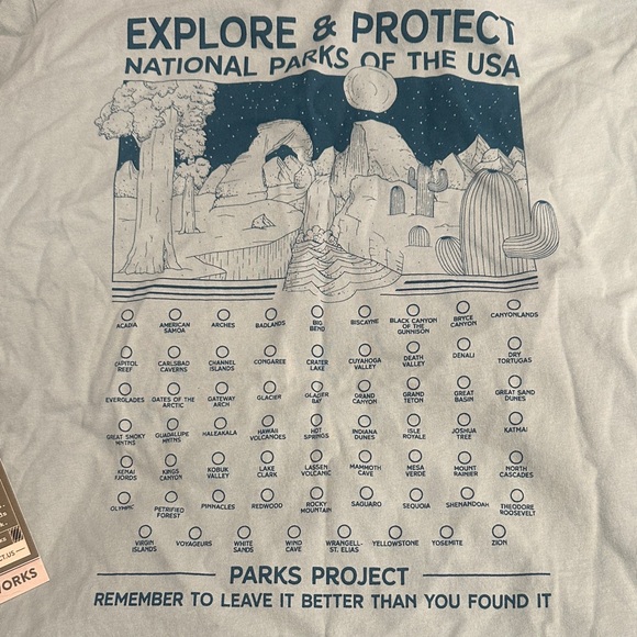 Parks Project XS mint Green Short Sleeve Tee cropped with pen - Picture 7 of 7